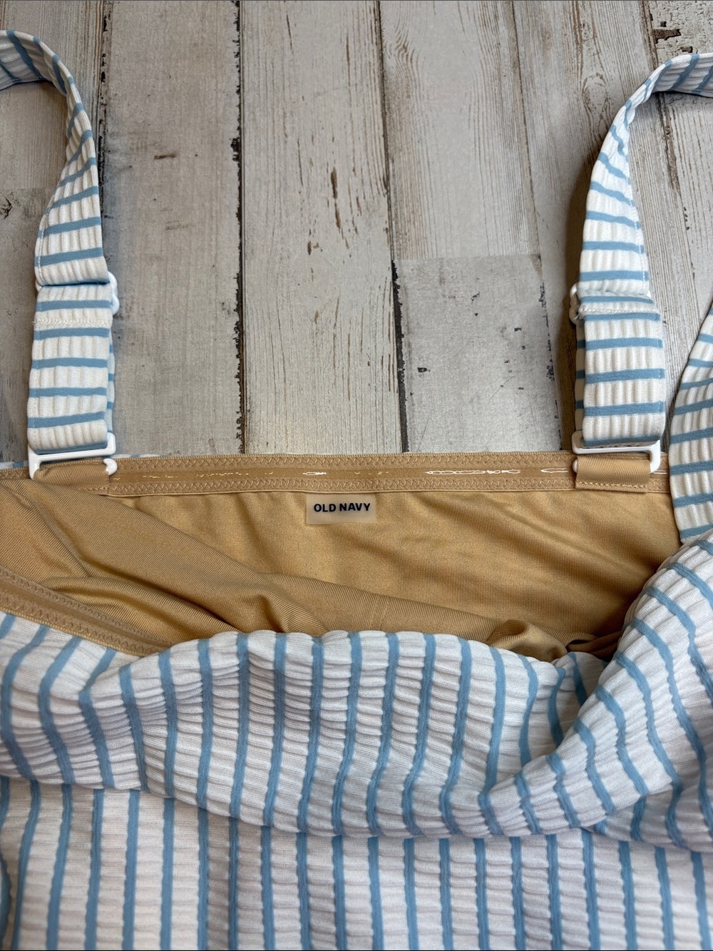 Old Navy Women's Striped Bikini Top Adjustable Straps Blue/White Plus Sz 4X NWT! - Picture 9 of 16